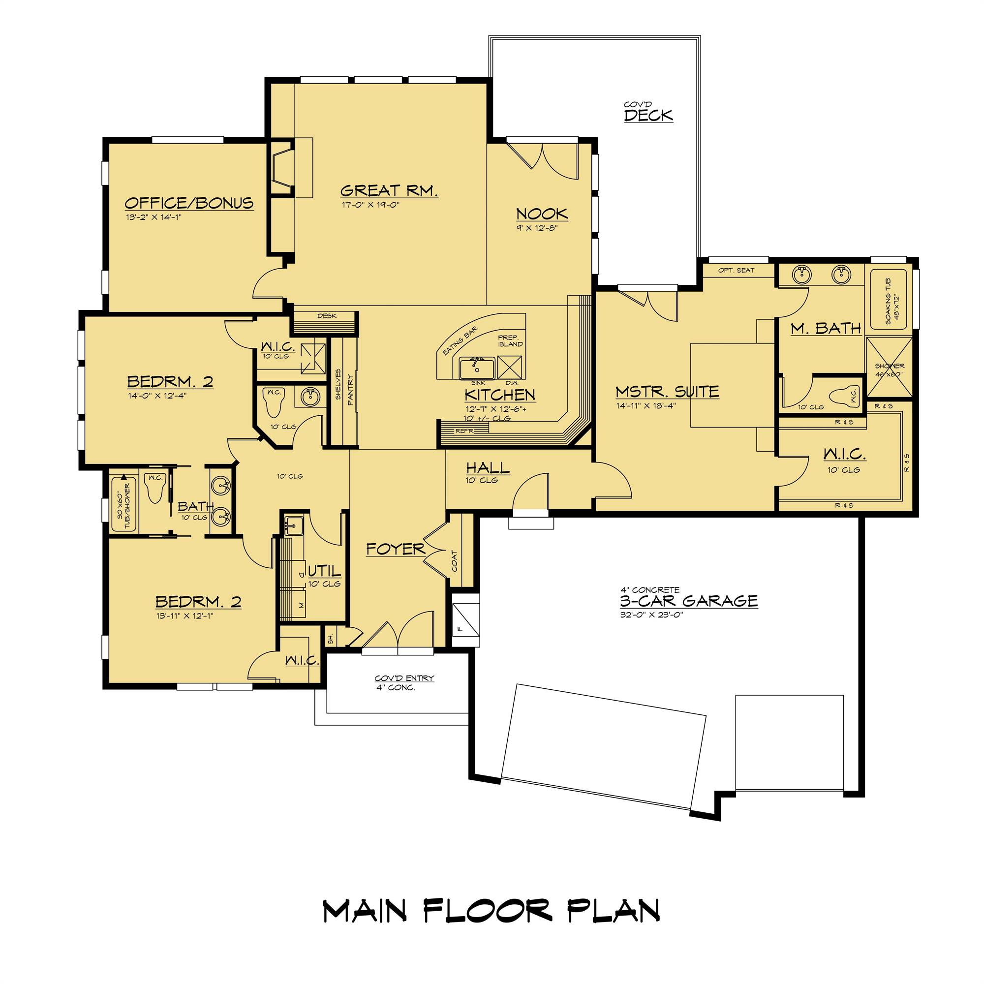 3 Bedroom Modern Style Ranch House Plan 9158 - Plan 9158