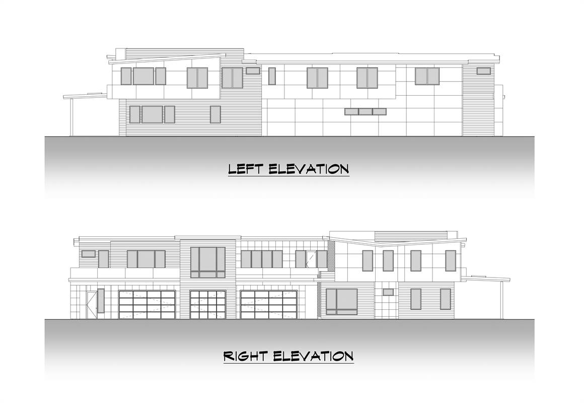 Left and Rear Elevations