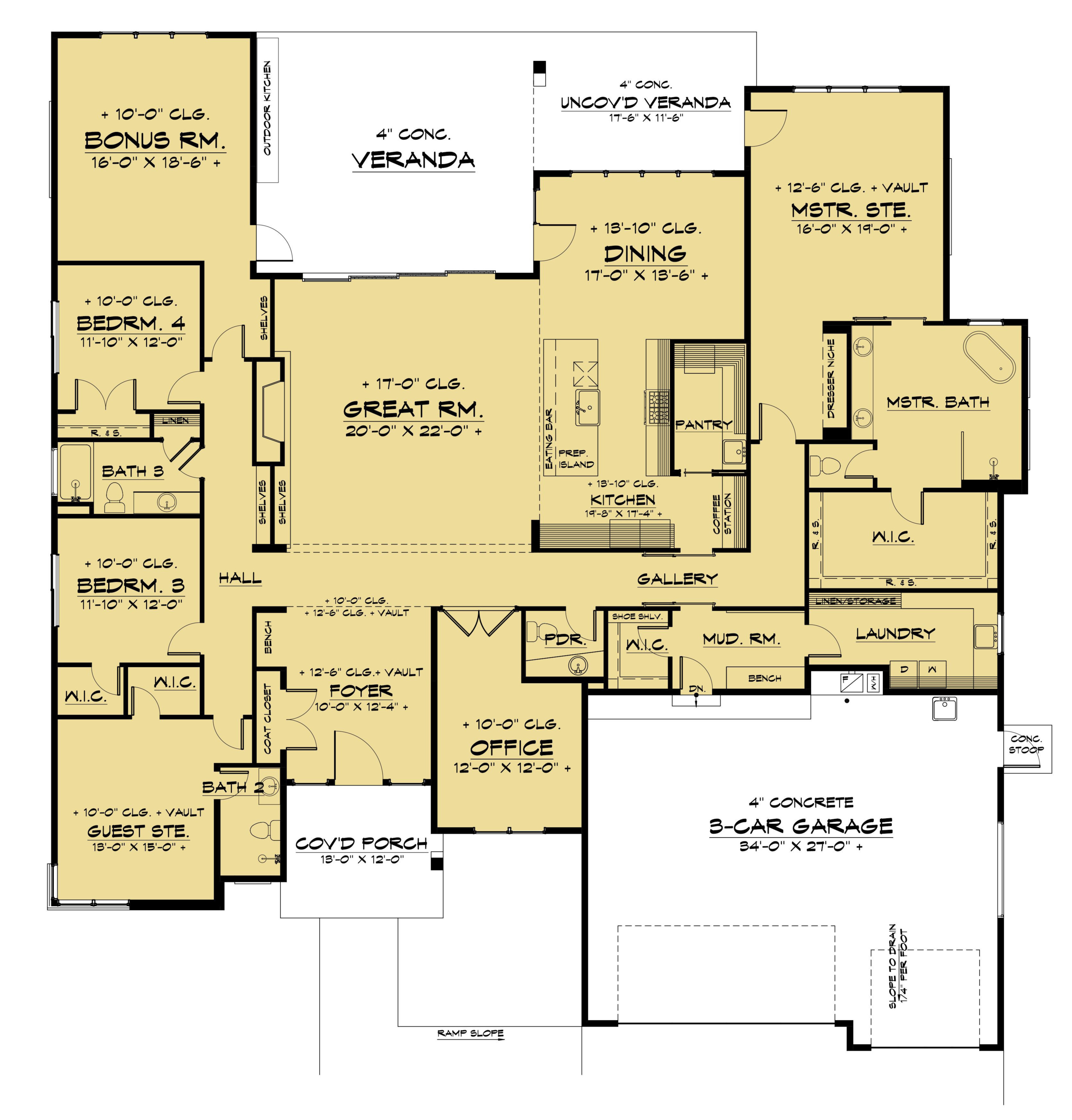 Luxury One Story Modern Style House Plan 9962 Plan 9962