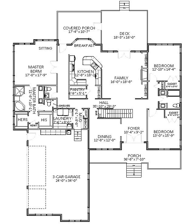 Craftsman House Plan With 5 Bedrooms And 3 5 Baths Plan 6822