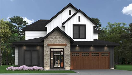 Beautiful Two Story Contemporary Style House Plan 6583: The