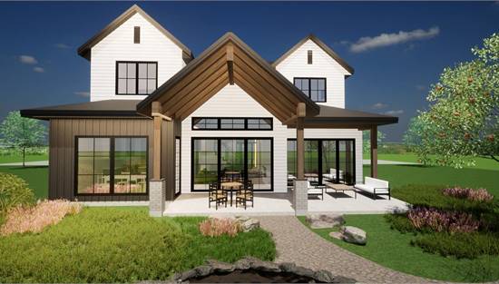 Beautiful Two Story Contemporary Style House Plan 6583: The