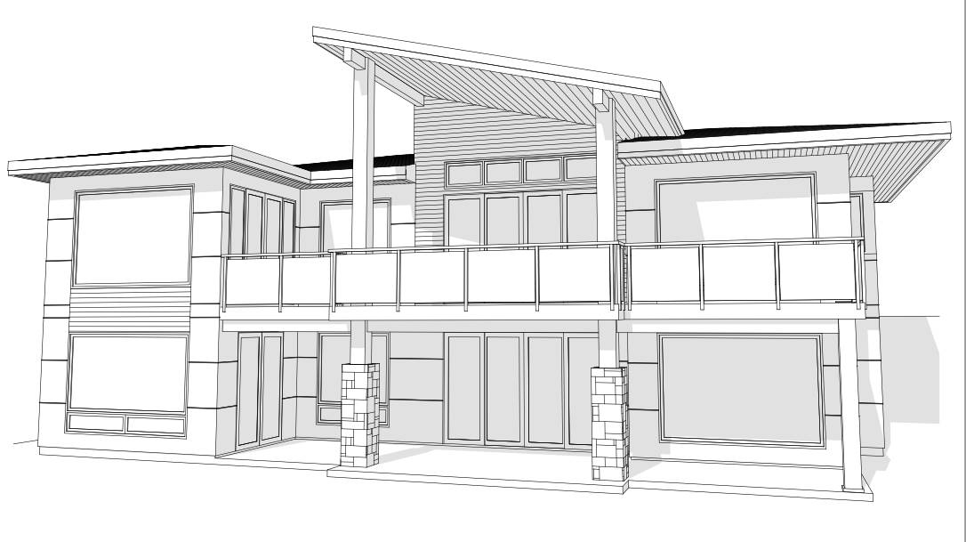 Architect's Schematic Front View Rendering
