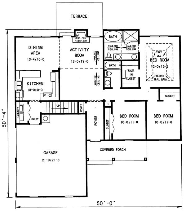 Cape Cod House Plan with 3 Bedrooms and 2.5 Baths - Plan 3290