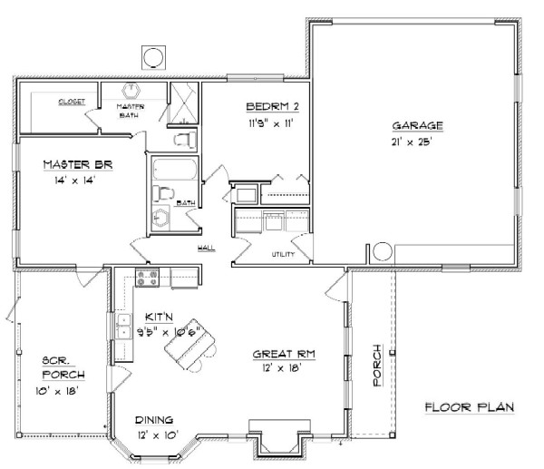 Cottage House Plan with 2 Bedrooms and 2.5 Baths - Plan 7773