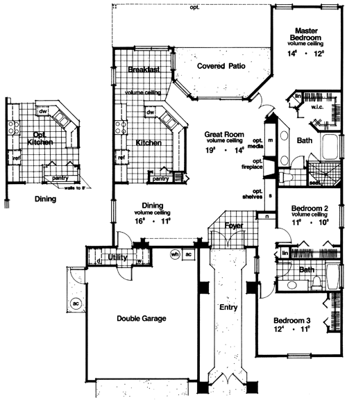 Contemporary House Plan with 3 Bedrooms and 2.5 Baths - Plan 3944