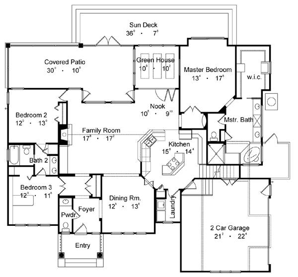 three bedroom traditional house  plan  Plan  4176