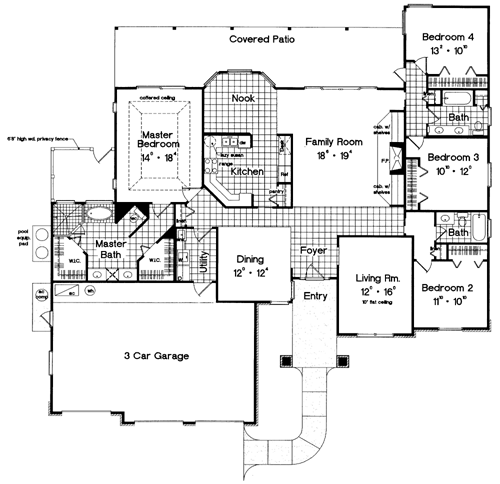 Contemporary House Plan with 4 Bedrooms and 3.5 Baths - Plan 4059