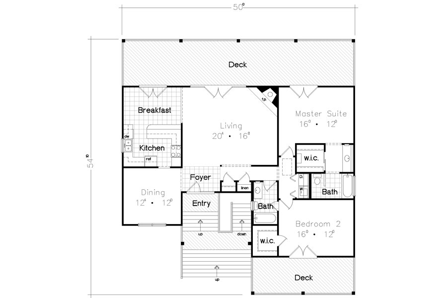  Beach  House  Plan  with 2 Bedrooms  and 2 5 Baths Plan  3928