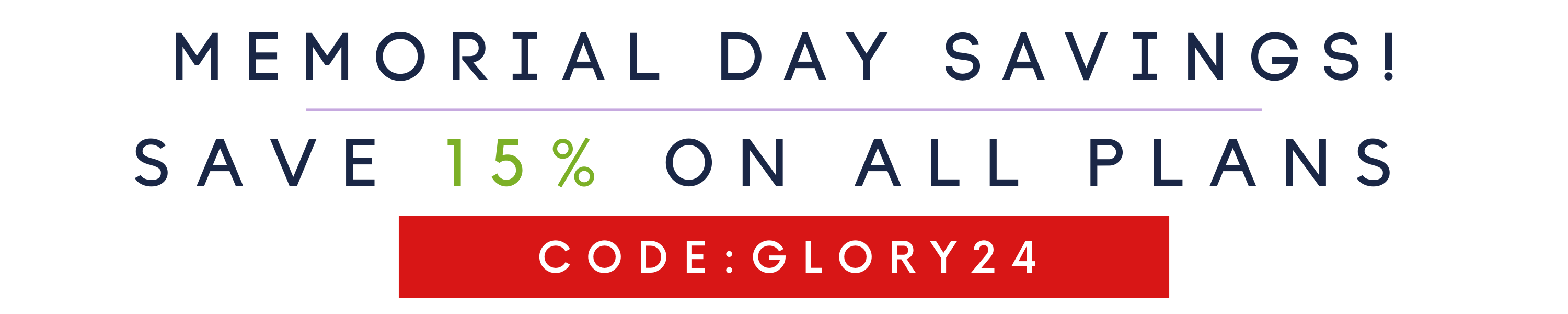 Memorial Day Sale | Use Code: Glory24